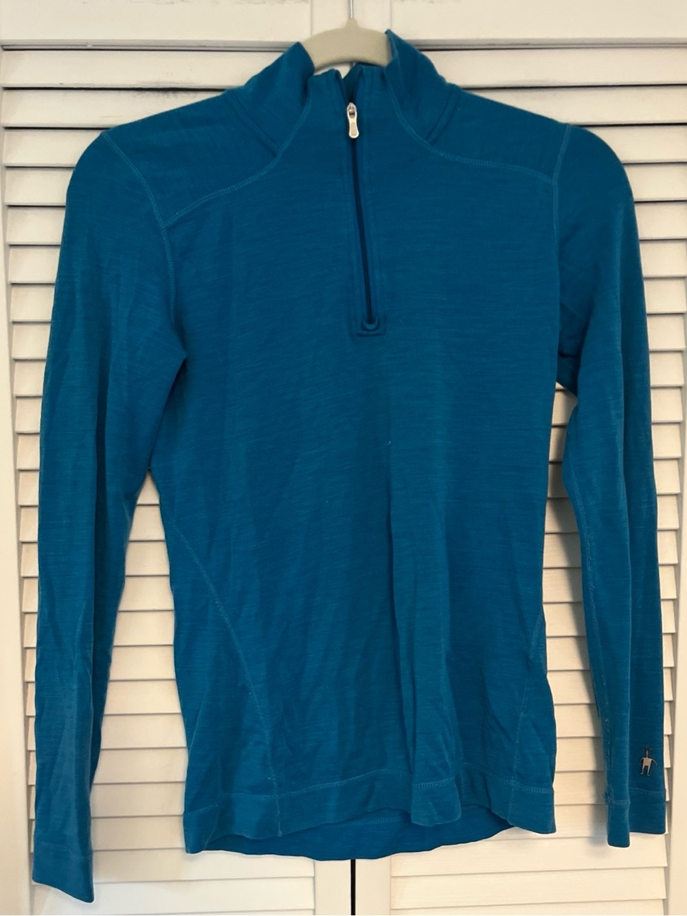 Smartwool 1/4 Zip Sweater Blue Merino wool Sz S
